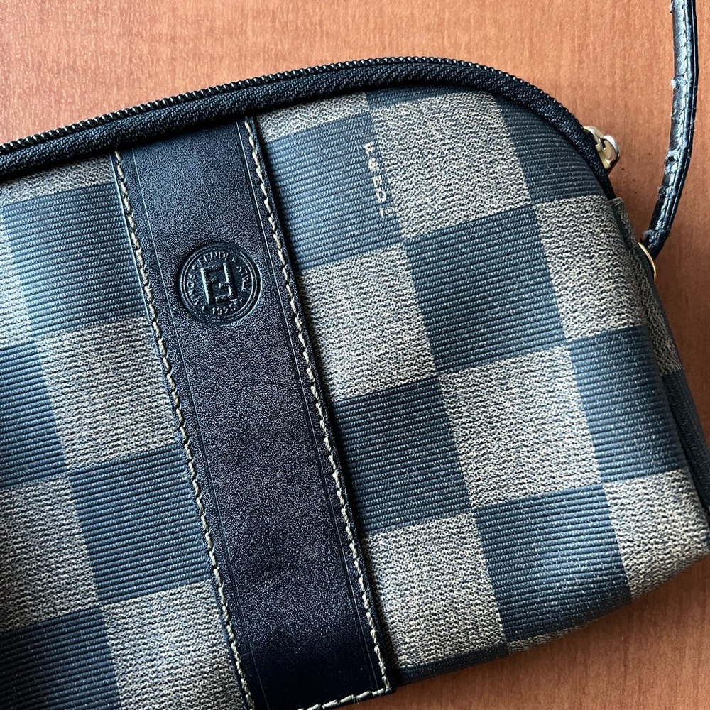 Vintage fendi checkered shoulder bag